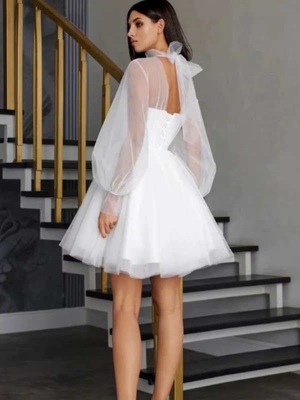 Robe de Mariée en Tulle Courte 2 Robe de Mariée en Tulle Courte – Image 2