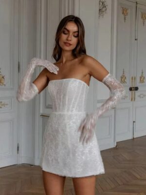 Robe de Mariée Courte Retro