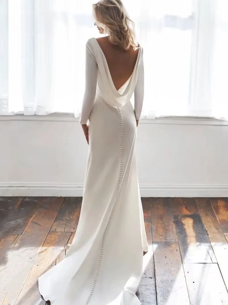 Robe de Mariée Simple avec Manches 4 Robe de Mariée Simple avec Manches
