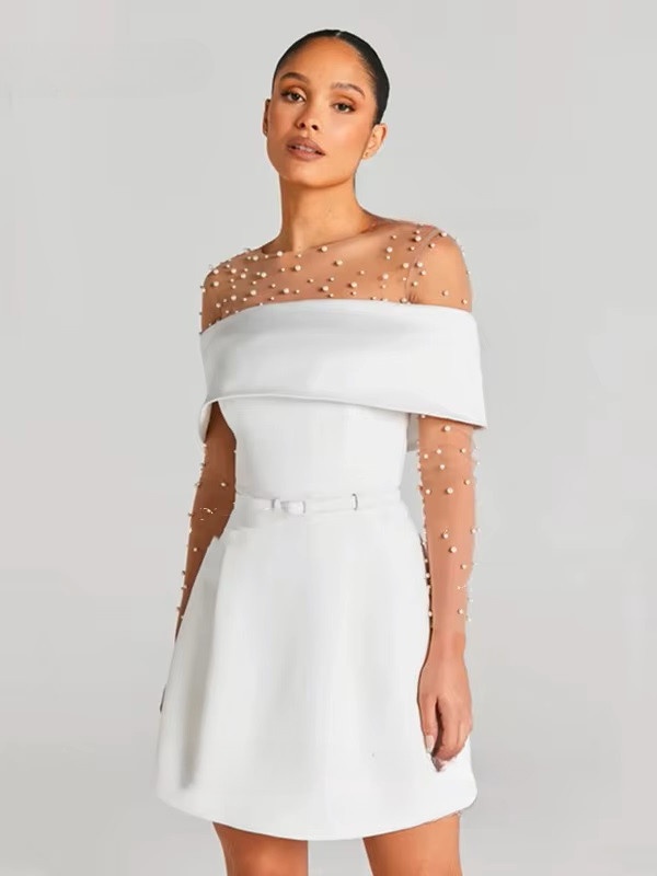 Robe Blanche de Mariée Courte 3 Robe Blanche de Mariée Courte – Image 3