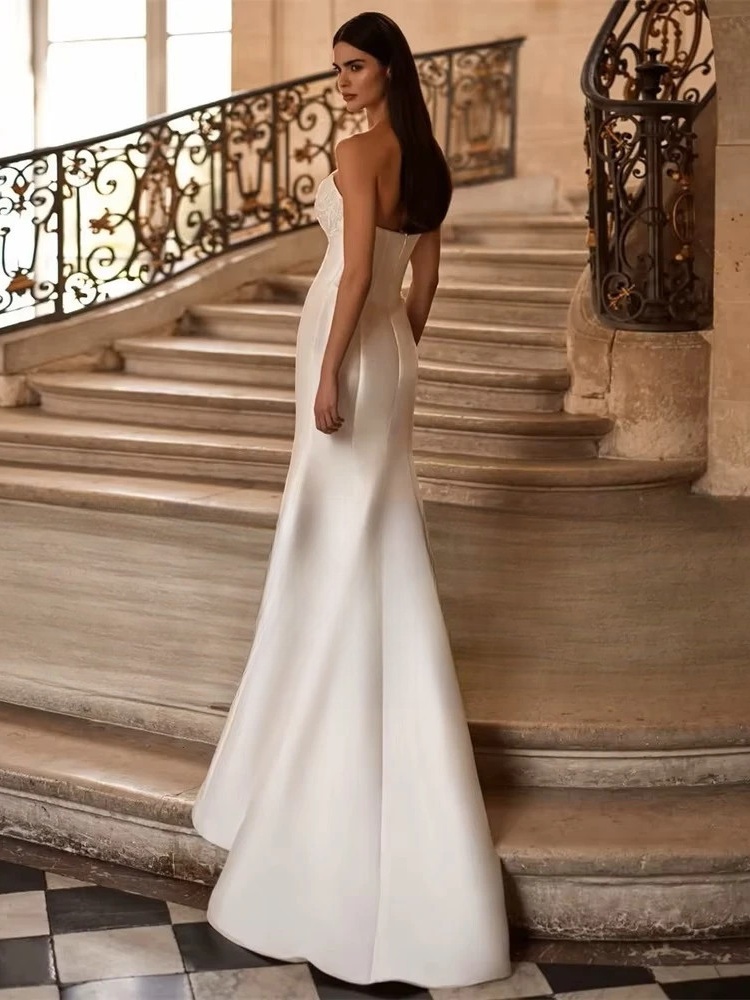 Robe de Mariée Simple sans Traîne 2 Robe de Mariée Simple sans Traîne – Image 2