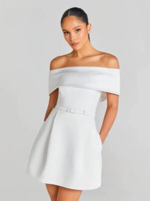 Robe Blanche de Mariée Courte 7 S38957b598c3f408dac447de5b2b3d94eB Cropped