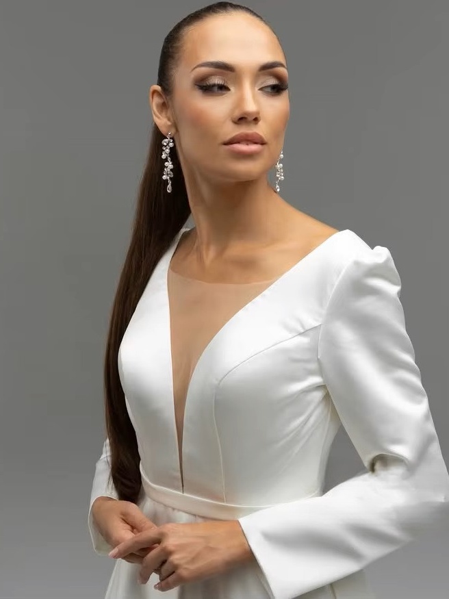 Robe de Mariée Manches Longues Princesse 2 Robe de Mariée Manches Longues Princesse – Image 2