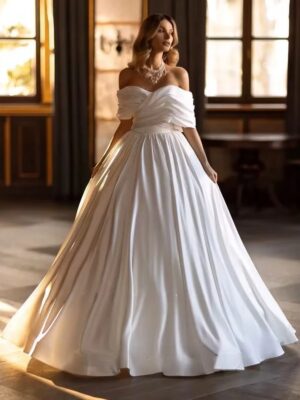 Robe de Mariée Simple pour Mariage Civil Grande Taille​