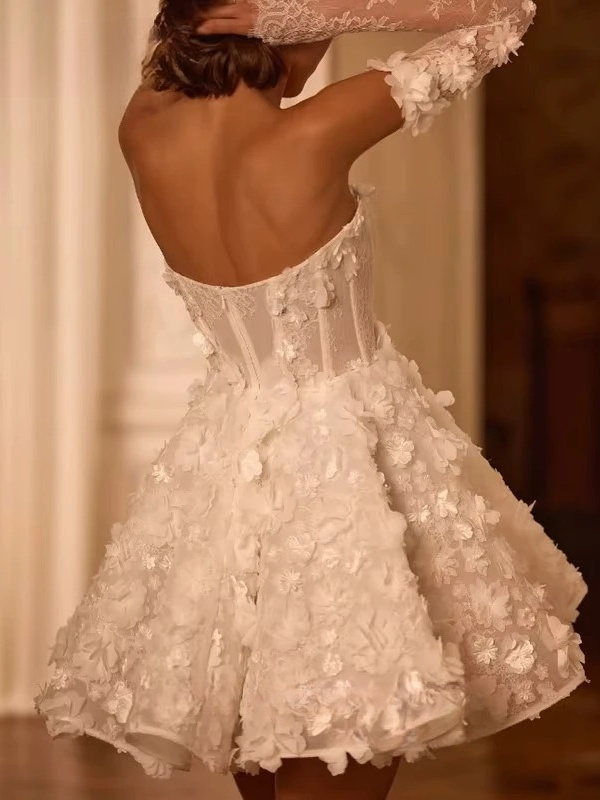 Robe de Mariée Année 20 Courte 2 Robe de Mariée Année 20 Courte – Image 2