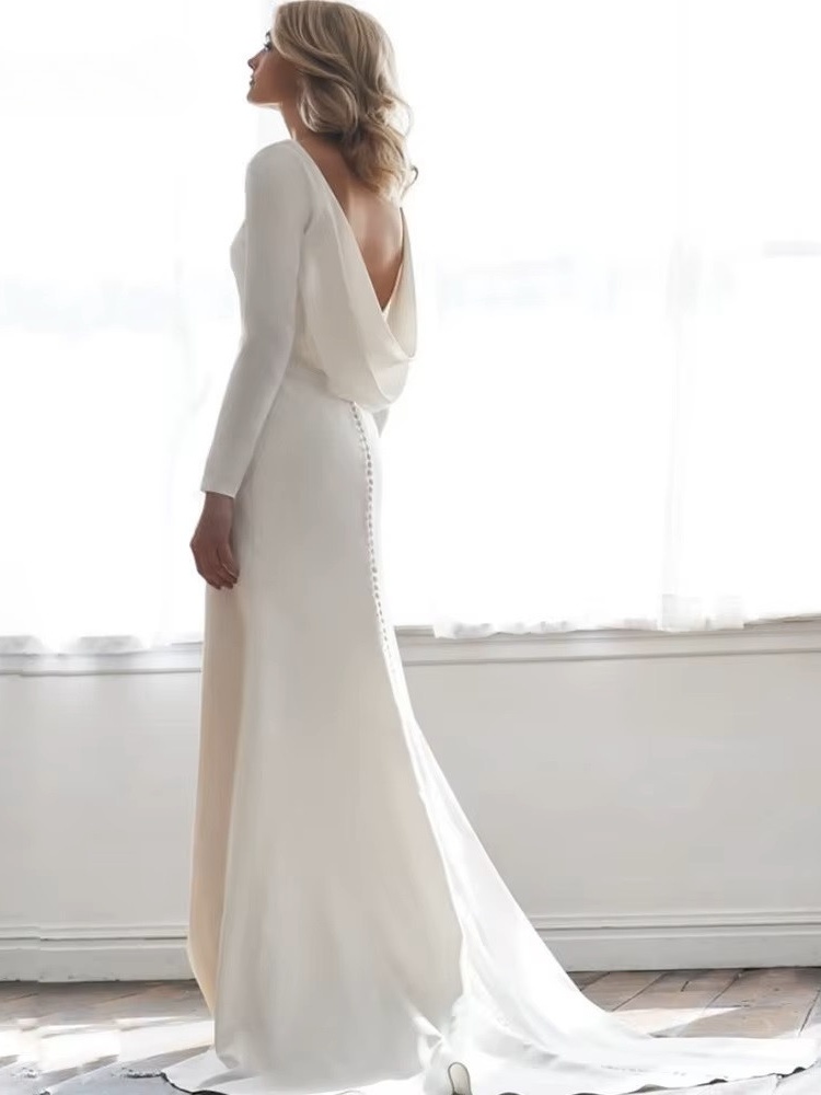 Robe de Mariée Simple avec Manches 3 Robe de Mariée Simple avec Manches