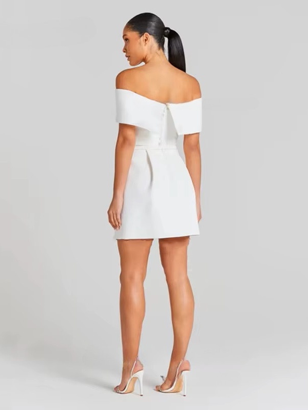 Robe Blanche de Mariée Courte 2 Robe Blanche de Mariée Courte – Image 2