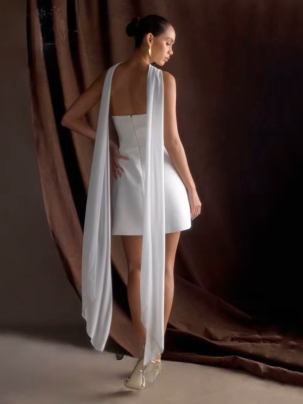 Robe de Mariée Courte pour Mariage Civil 2 Robe de Mariée Courte pour Mariage Civil – Image 2