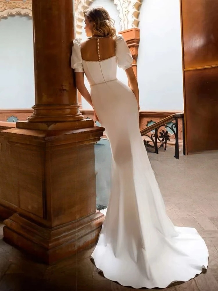 Robe de Mariée Simple Décolleté Carré 2 Robe de Mariée pas Cher et Simple