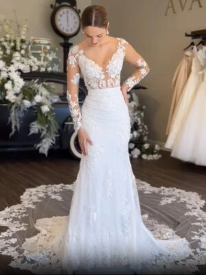 Robe de Mariée Sirène Dentelle Manche Longue 5 Sa0886d294f4544b5a407af17c62294c0U Cropped