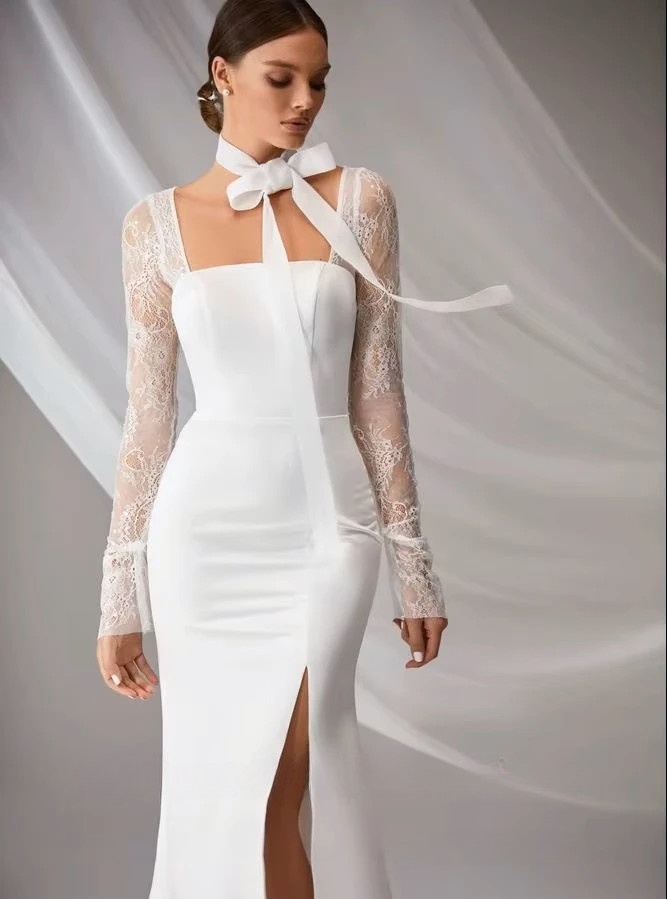 Robe de Mariée Fluide et Simple 3 Robe de Mariée Fluide et Simple – Image 3