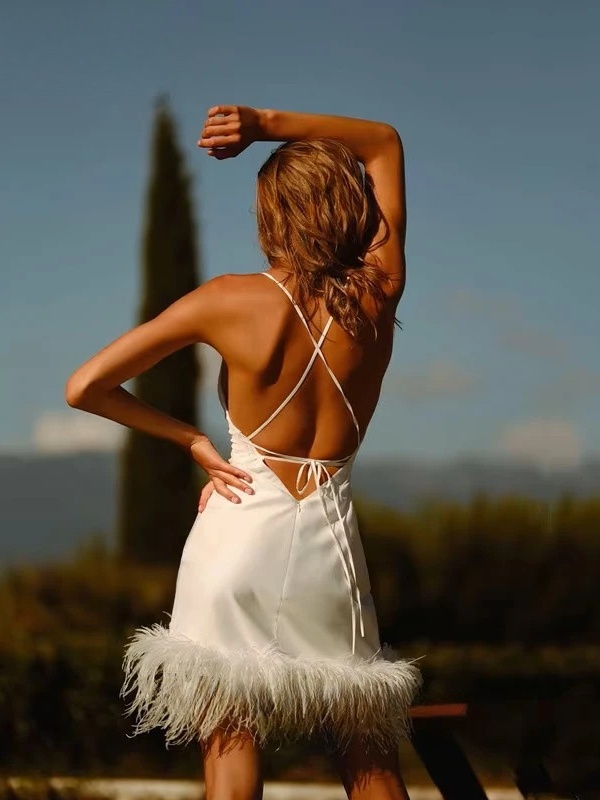 Robe de Mariée Hiver Courte 2 Robe de Mariée Hiver Courte – Image 2