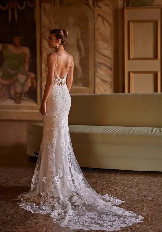 Robe de Mariée Sirène avec Voile 2 Robe de Mariée Sirène avec Voile – Image 2