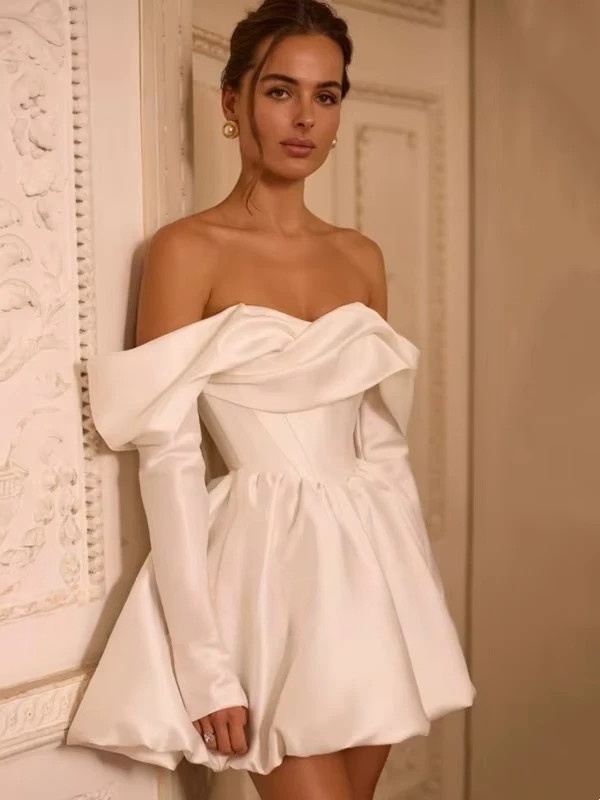 Robe de Mariée Courte dos Nu 2 Robe de Mariée Courte dos Nu – Image 2