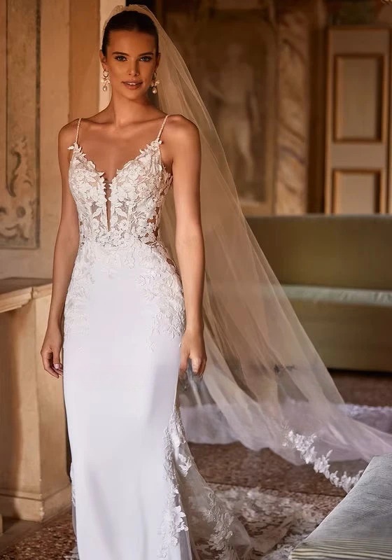 Robe de Mariée Sirène avec Voile 3 Robe de Mariée Sirène avec Voile – Image 3