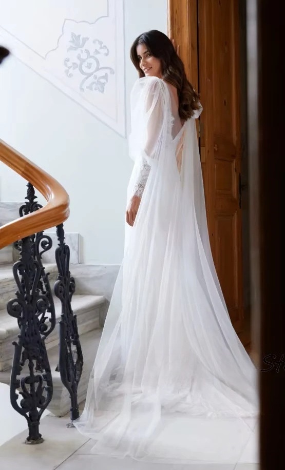 Robe de Mariée Sirène avec Manche 2 Robe de Mariée Sirène avec Manche – Image 2
