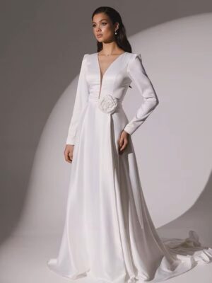 Longue Robe de Mariée Simple